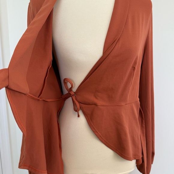 Halara Rust Tie Blouse Women's Small - Picture 6 of 10